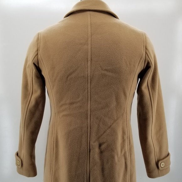 LL Bean Coat Womens  Brown 100% Lambswool Long Button Up Jacket Heavyweight 12 - Picture 9 of 13